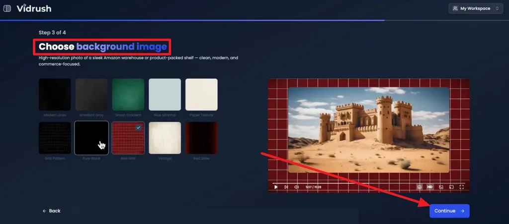 choose background for video scenes