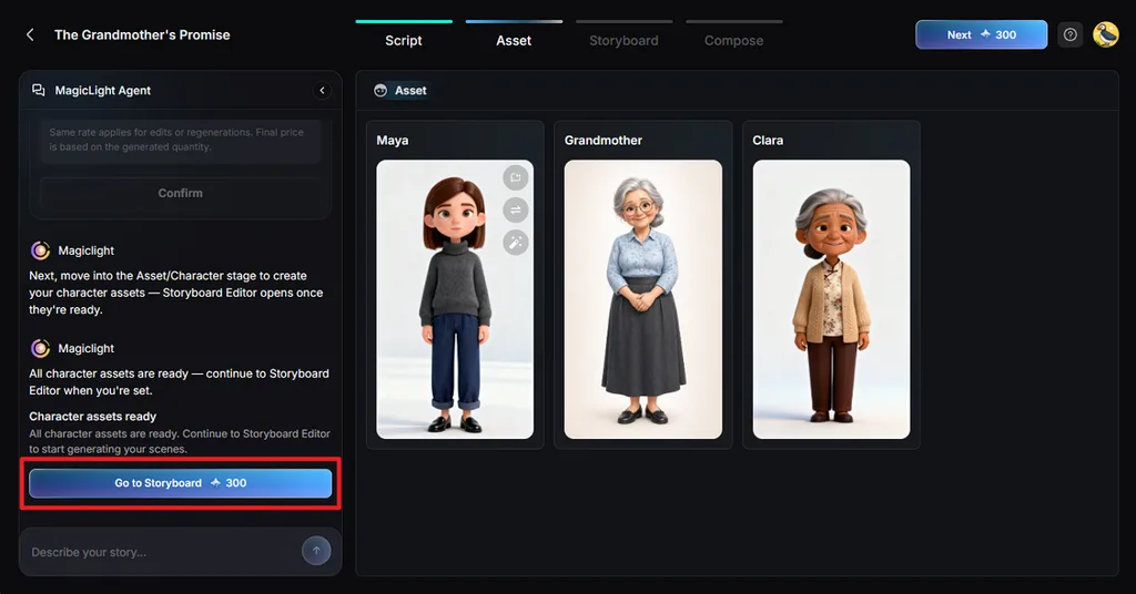 examine generated character designs