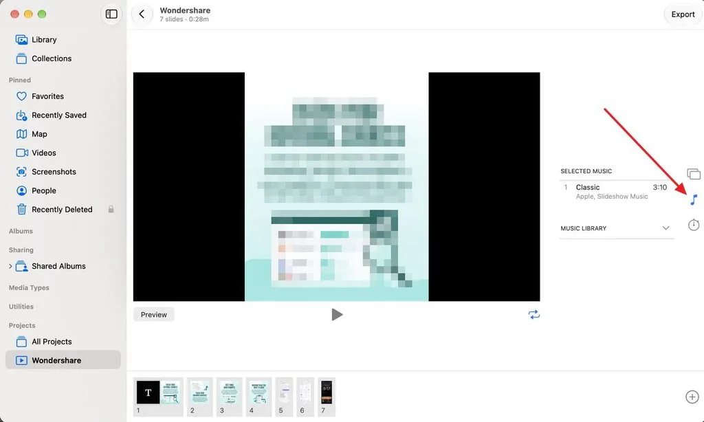 choose track for mac slideshow