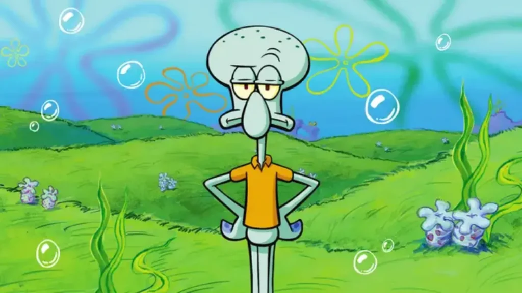 うんざりして立つ Squidward