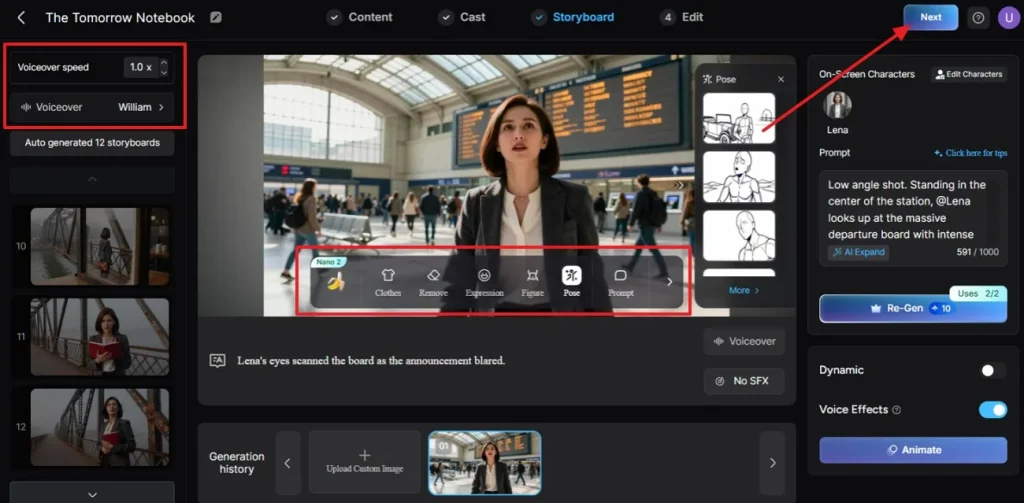 Zpřesnit scény ve storyboardu