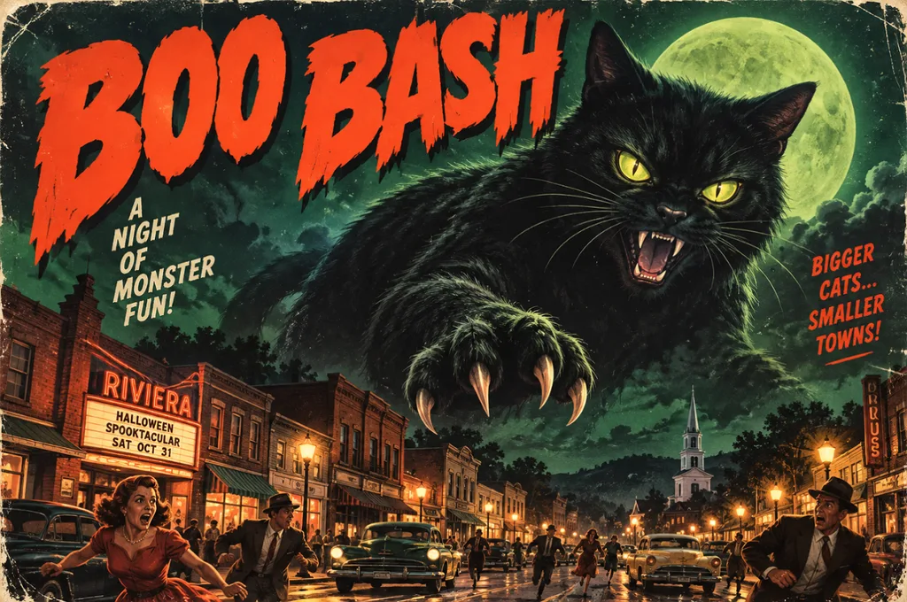 retro halloween event poster