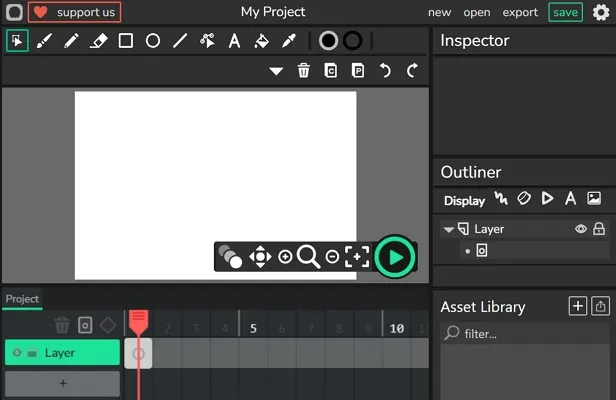 веб-инструмент анимации Wick Editor